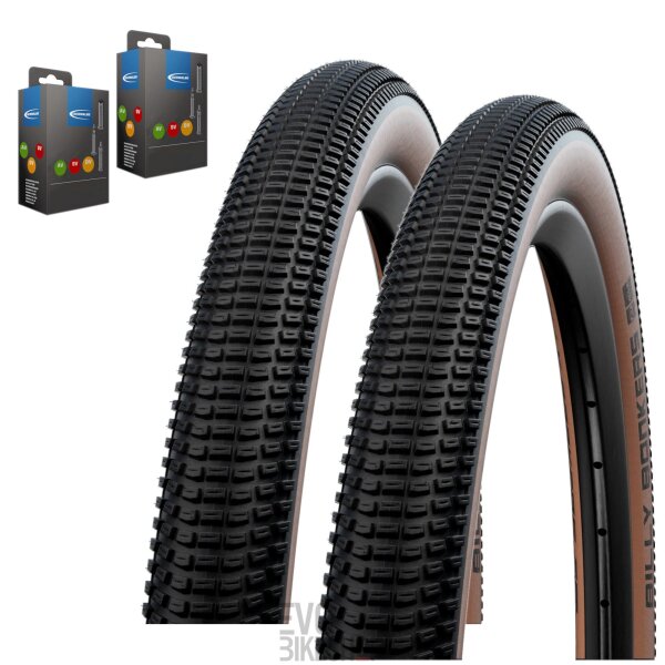 Schwalbe Reifen + Schlauch Set Billy Bonkers Active Draht Bronze Sidewall - 2025 (2 Stück)
