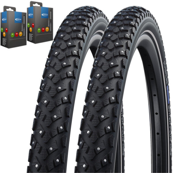 A*Schwalbe Reifen + Schlauch Set Marathon Winter Plus - 2025 (2 Stück)