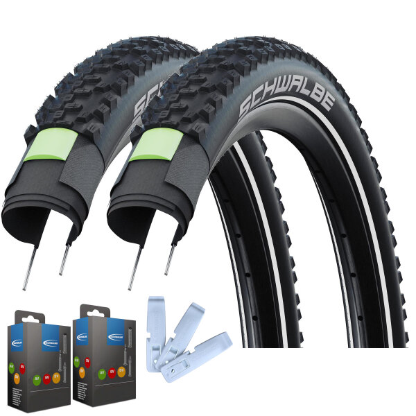 Schwalbe Reifen + Schlauch + Reifenheber Set Smart Sam Plus (HS 624) - 2026 (2 Stück)