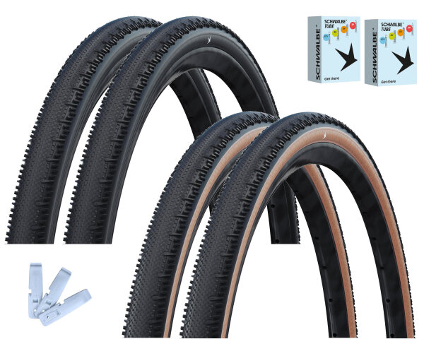 Schwalbe Reifen + Schlauch + Reifenheber Set G-ONE RS PRO - 2026 (2 Stück)